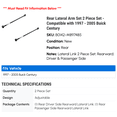 thumbnail image 2 of Rear Lateral Arm Set 2 Piece Set - Compatible with 1997 - 2005 Buick Century 1998 1999 2000 2001 2002 2003 2004, 2 of 2