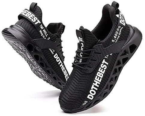 Men's Indestructible Work Boots Safety Shoes Steel Toe Sneakers Breathable Black 