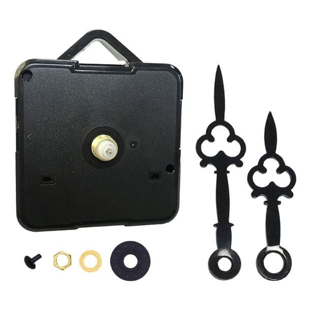 Mecanismo de movimiento de reloj Kit de motor de reloj de cuarzo Silencioso Sin tictac Batería silenciosa Negro con 2 puntero