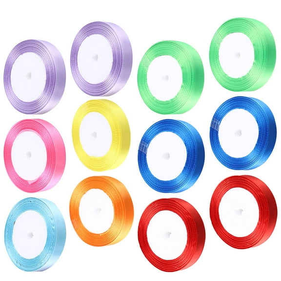 Raindrops Ribbon Trim Bundle, Assorted Colors, 15 Rolls of Decorative Craft Ribbon for Sewing, Wrapping, and Projects