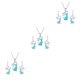 thumbnail image 4 of Qarigey Collar Pendientes de gancho Conjunto Dibujos animados Estética Boda Novia Joyería Novia Oficina Vacaciones Accesorios Azul Type1 NO1, 4 of 6
