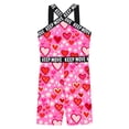 thumbnail image 3 of vastwit Kids Girls One Piece Athletic Swimsuit Criss Cross Bathing Suit Summer Beach Sports Swimwear Pink Hearts 6, 3 of 5