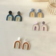 thumbnail image 6 of Opolski 1 Pair Drop Earrings Geometric U Shape Colorful Polymer Clay All Match Bohemian Stud Earrings for Dating, 6 of 8