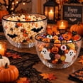 2 Pcs Halloween Candy Bowls,14 oz Ghost and Bat Glass Snack Dishes ...