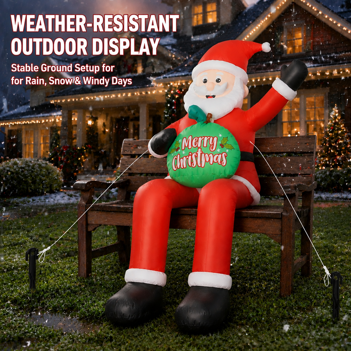 Belita Amy 6ft Inflatable Sitting Santa with LED Lights photo 5
