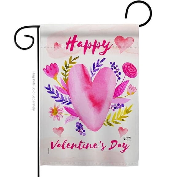 Angeleno Heritage G135393-BO 13 x 18.5 in. Valentines Bouquet Garden Flag with Spring Double-Sided Decorative Vertical House Decoration Banner Yard Gift