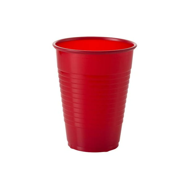 Red Plastic Cups, Bulk Party Pack, Heavy Duty Disposable Plastic Cups