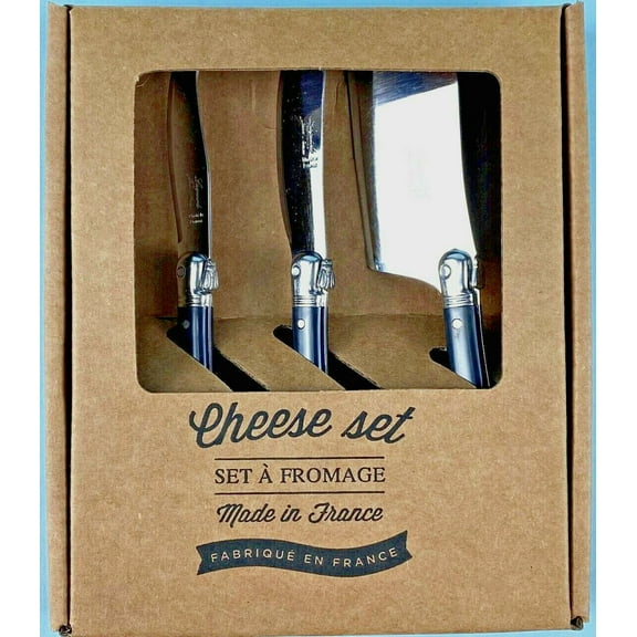 Laguiole Mini Cheese Set - Black, Set of 3 Utensils, Boxed