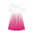 thumbnail image 6 of Ashirexll Girls Summer Dress Children Short Sleeve Round Neck Classic Back Solid Color Casual A-Line Dress for Preteen Kids, 6 of 7