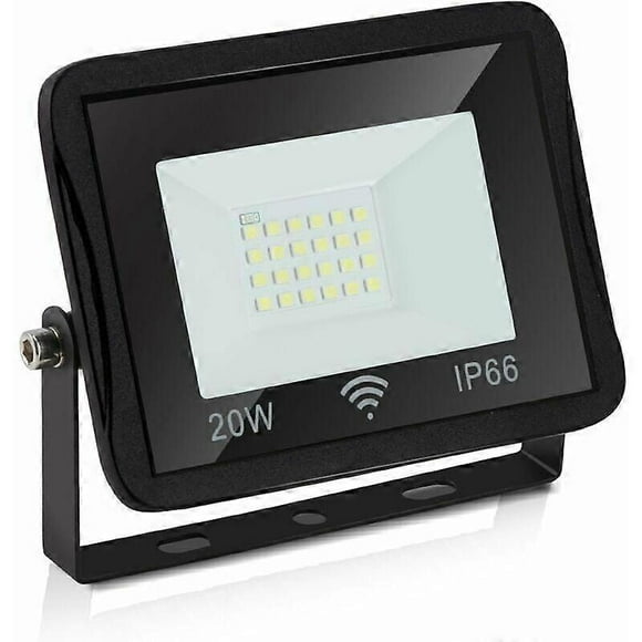 Hengda Outdoor LED Floodlight Motion Sensor LED Floodlight 1700LM 6000K IP66 Waterproof Lighting 20W Cool White - Black