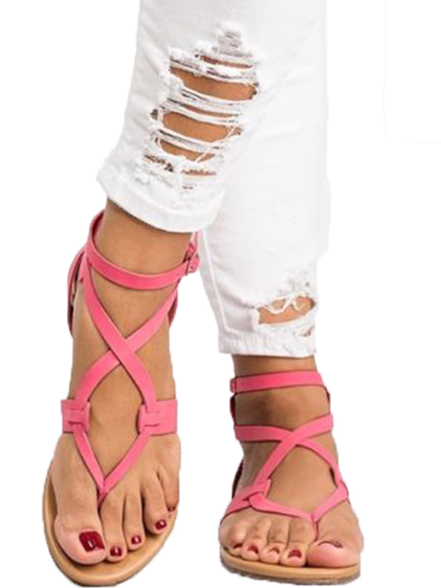 Dear Time Slingback T-Strap Flip Flop Women Ankle Strap Thong Sandals 