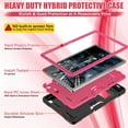 thumbnail image 3 of Dteck Case for Lenovo Tab M10 Plus 2022 10.6 inch, Heavy Duty Hybrid Shockproof Rugged Drop Protection Cover Built with Kickstand for Lenovo TB125FU/TB128FU/TB128XU Tablet, Black+Rose, 3 of 9