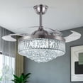 thumbnail image 5 of 42" Crystal Ceiling Fan with Lights, Retractable Invisible Fandelier Ceiling Fan Chandelier with Remote Control LED for Bedroom Living Room Polished Modern Chrome Silver, 5 of 5
