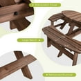 thumbnail image 3 of Spaco Patio 8 Seat Wood Picnic Dining Seat Bench Set, Furniture Conversation Sets, Coffee Table for Garden, Poolside, Backyard, 3 of 8