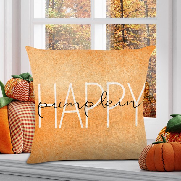 Xihbxyly Ofertas de caja abierta Fundamentos de almohada y diseño de gnomo de calabaza, impresión digital, decoración del hogar