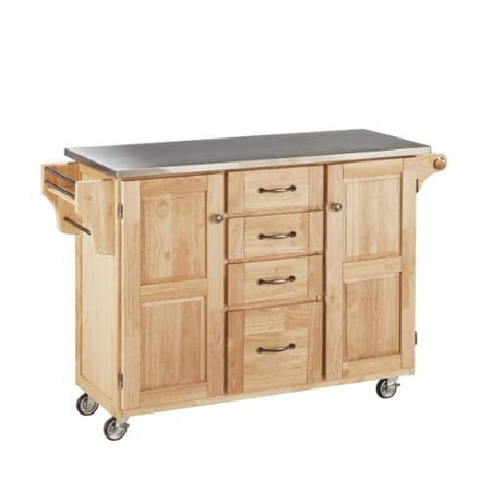 Yellow Return Cart home styles 9100-1012 create-a-cart 9100 series cuisine cart with stainless steel top, natural, 52-1/2-inch ()