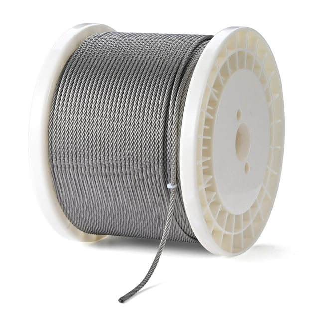 Yescom 500FT 3/16" Stainless Steel Cable T316 Wire Rope 7x19 Aircraft Strand for Batting Cage Cable Zipline Deck Cable RailingLifting YES0389