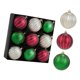 thumbnail image 5 of 9 adornos navideños con purpurina de 3 pulgadas para aniversario, para interiores y exteriores. Rojo plateado verde, 5 of 9
