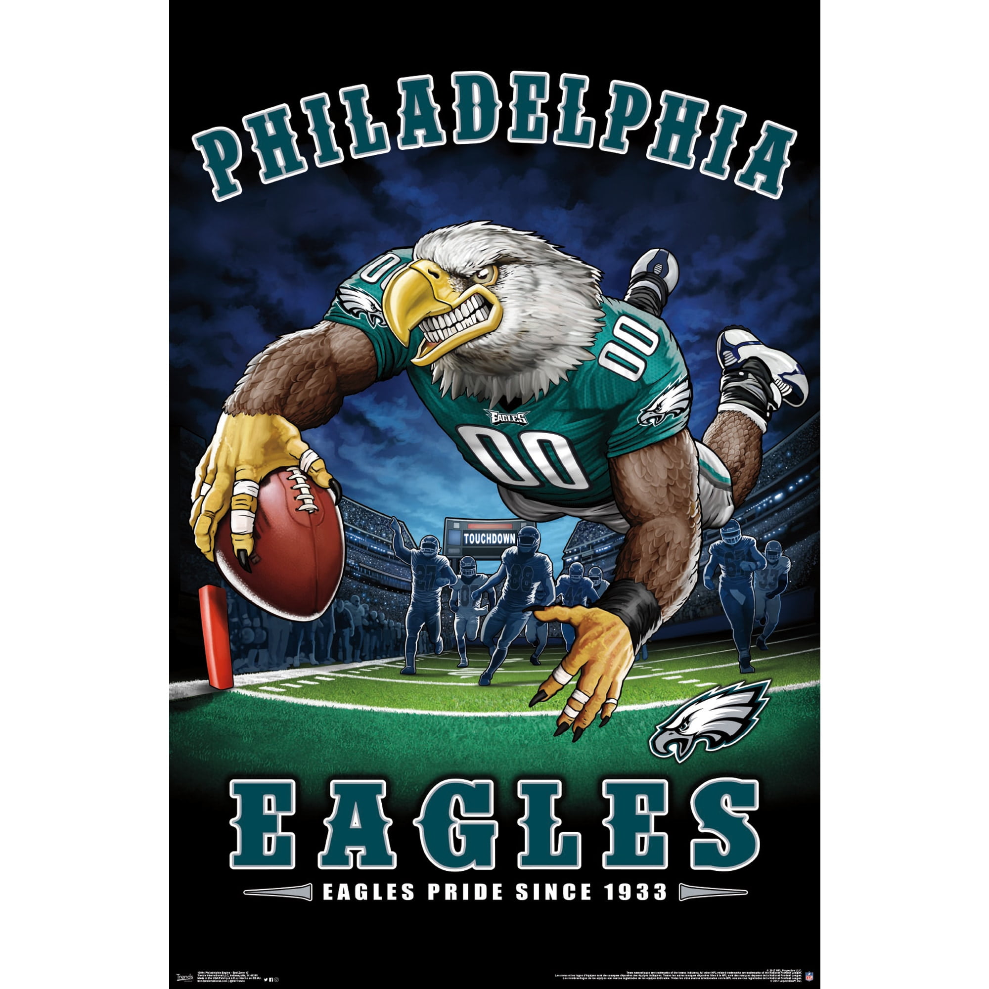 Philadelphia Eagles Liquid Blue Designs 22'' x 34'' End Zone Poster
