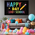 thumbnail image 6 of LUUFILx 100th Day of School Backdrop Kids Celebration Party Supplies Balloons and Crayons Decoration Banner Classroom Background Photography Props, 6 of 9