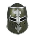 thumbnail image 2 of Nicky Bigs Novelties Adult Medieval Knight Helmet Costume - Templar Crusader Headwear Accessory With Folding Face Mask (Gold), 2 of 5