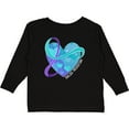 thumbnail image 3 of Inktastic Suicide Prevention Awareness Purple and Teal Heart Ribbon Boys or Girls Long Sleeve Toddler T-Shirt, 3 of 5