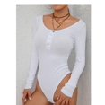 thumbnail image 1 of Body Sexy negro con botones ajustados, Body de manga larga para Mujer, camisa 2022, Body de moda para Mujer, monos, talla superior, 1 of 2