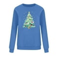 thumbnail image 5 of HOMBOM Winter Sweatshirt for Women Graphic Blue Pullover Crew Neck Christmas Womens Tops Hoodless, 5 of 6