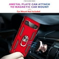 thumbnail image 3 of Starshop Case for Google Pixel 6A, With Tempered Glass Protector, Drop Protection Ring Kickstand Cover Red, 3 of 7
