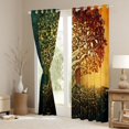 thumbnail image 3 of Homewish Retro Nature Tree Blackout Curtains Set of 2 (52x84 Each),Vintage Botanical Curtain,Green Orange, 3 of 6