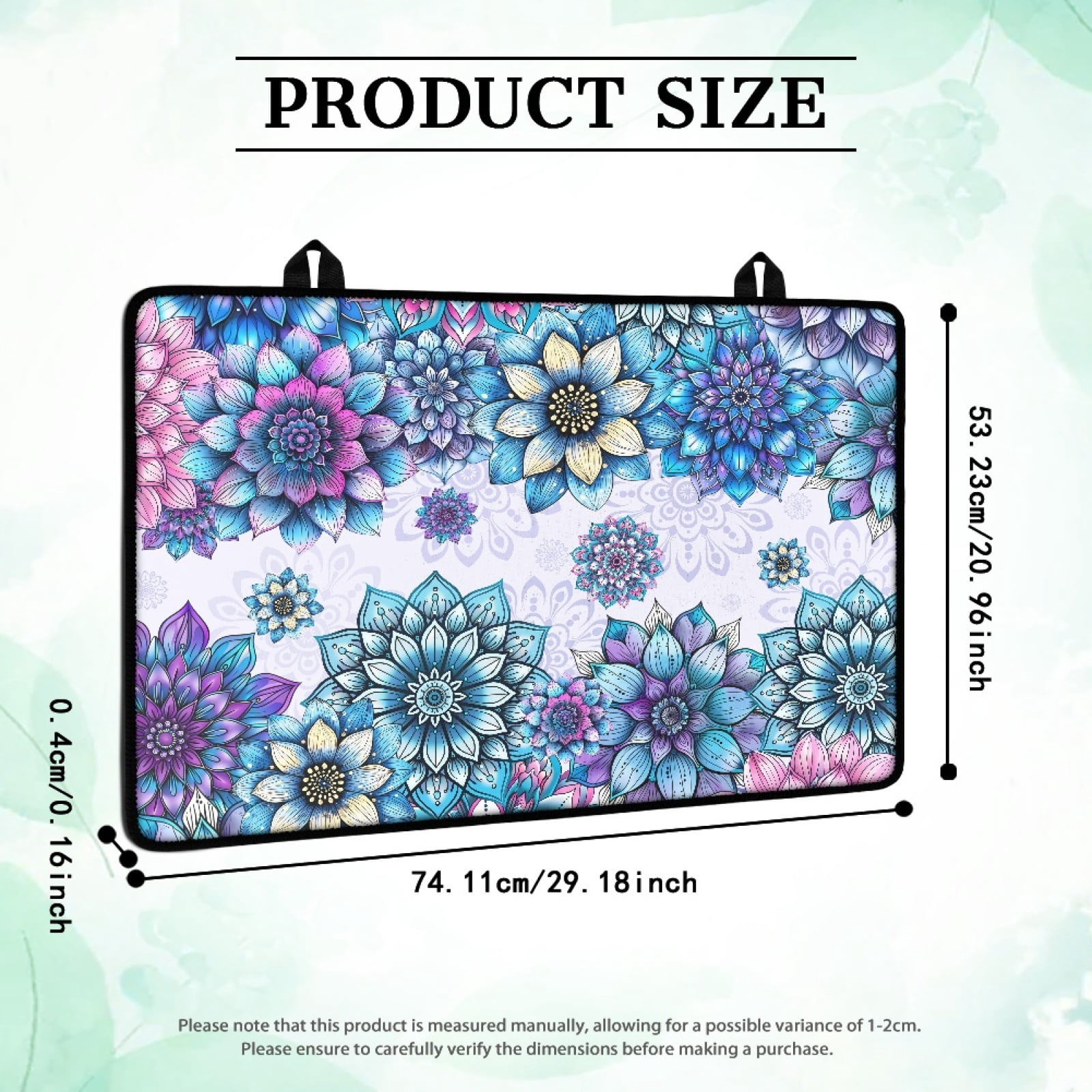 Renewold Glass Top Stove Cover Electric Stove Mat Foldable Non-slip Cooktop Mat Multipurpose Washer Dryer Top Protector Range Cover for Kitchen Counter, Bohemian Flower Blue