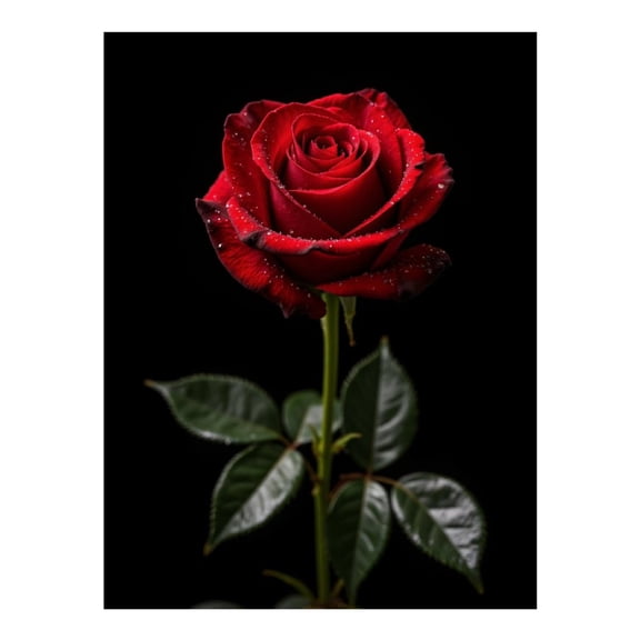 Diamond Art Kits for Adults - 5d Red Rose With Dewdrops Diamond Painting for Adults, Diamond Art for Adults Beginners, Diamond Painting Kits for Adults for Home Wall Decor