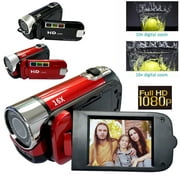 Camcorder Video Camera Full HD 1080P 16MP Vlogging for YouTube 16X Digital Zoom(Red)