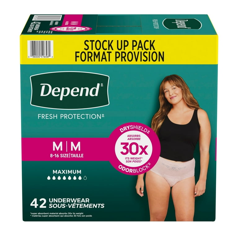 Depend Fresh Protection Incontinence Underwear for Women, Adult