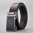 thumbnail image 4 of Men's Belt, Leather Belt for Men, Brown Adjustable Belted Automatic Buckle 3.5cm * 115cm (Box Included), Business Leather Belt, Holiday Gifts Man Gift, 4 of 5