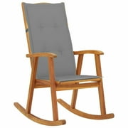 Kecheer Rocking Chair with Cushions Solid Acacia Wood