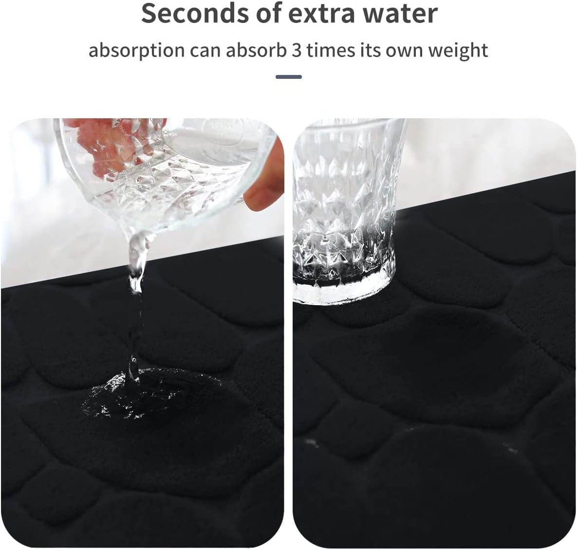 Lawor Memory Foam Bath Runner Mat Long Narrow Bathroom Rug Microfiber Bathroom Carpet Non Slip Soft Absorbent Washable Bathrug Black 71*24In
