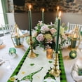 thumbnail image 2 of Gnomes Table Runner 90 Inches Long St. Patricks Day Lucky Leprechaun Shamrock Golden Green Table Runner Dresser Scarves for Dinner Parties Washable Cotton Linen Table Runners 13" x 90", 2 of 6