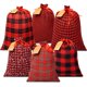 thumbnail image 1 of Bolsas de regalo de Navidad de tela OuMuaMua, paquete de 6 con cordón, 1 of 7
