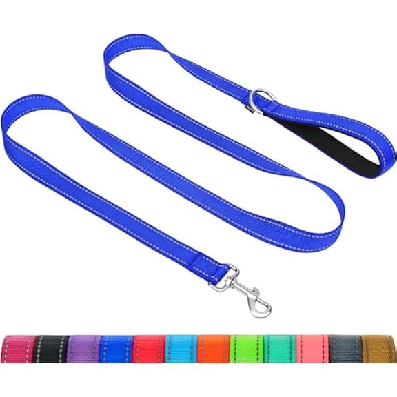 Eryueer Dog Leash for Medium Large Dogs, Double-Sided Reflective Leash with Soft Neoprene Padded Handle, 1 inch by 4 ft, Fit Medium Large Breeds 20-150 lbs, Navy Blue