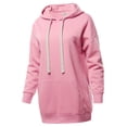 thumbnail image 2 of A2Y Women's Relax Fit Long Sleeve Kangaroo Pockets Hoodie Sweatshirts Dark Pink 1XL, 2 of 6