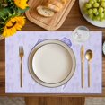 thumbnail image 4 of Purple Bow Placemats Set of 4, Cute Bowknot Simple Pure Color Placemats for Dining Table, Place Mats for Kitchen Tabletop, Waterproof Wipeable Dining Table Mats Set, 4 of 9