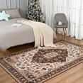 thumbnail image 7 of Lochas Vintage Boho Rug Low Pile Fluffy Area Rugs for Bedroom Living Room Indoor Floor Carpet Home Decor,6'X9',Brown, 7 of 7