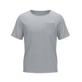 thumbnail image 4 of Ceisia Men's Solid Color Imitation Denim T-Shirt with Round Neck Short Sleeve Loose Fit Casual Summer Top Gray Gifts for Father 2X, 4 of 7