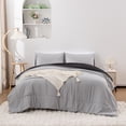 thumbnail image 2 of Queen Comforter Set All Season Reversible Bed Set with 2 Pillow Cases 3 Pieces Bedding Sets Down Alternative Black/Gray Comforters, 2 of 8