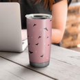 thumbnail image 4 of 20oz Tumblers Pink Ghost Bat Halloween Pattern Stainless Steel Vacuum Insulated Double Wall Travel Tumbler Cups Mug with Lid and Straw,Cleaning Brush for Cold & Hot Drinks, 4 of 7