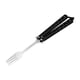 thumbnail image 2 of Tenedor de mariposa, utensilio plegable, vajilla portátil de Metal para exteriores, tenedor de entrenamiento de mariposa para barbacoa, oficina, barba mango negro, 2 of 9