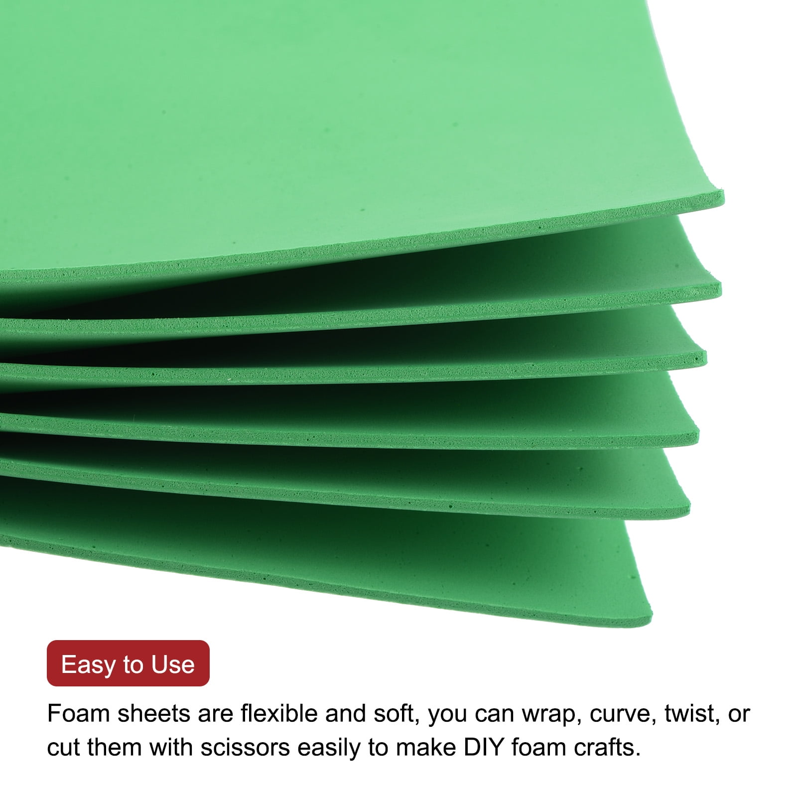 Uxcell 40 Pack EVA Foam Sheets Green 7.8 Inch x 5.9 Inch 2mm Thick Crafts Foam EVA Sheets for Costumes, Crafts Projects