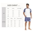 thumbnail image 6 of MINTREUS Men's Pajamas Colors Contrast Short Sleeve Round Neck 2-piece Set Men's Loose Shorts Casual Set Raglan Pajamas, 6 of 6