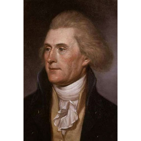 24x36 gallery poster, Thomas Jefferson in 1791 at 48 by Charles Willson Peale